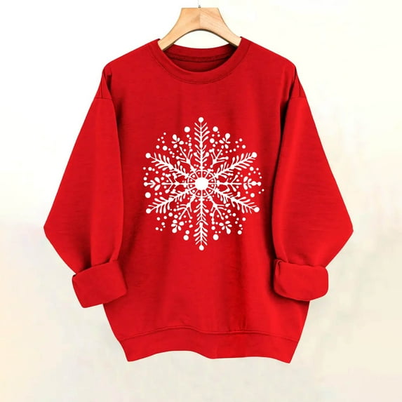 Tops for Women Long Sleeved Christmas Printed Loose Casual Top Regular Sleeve Hooded Sweatshirt,Womens Blouse White XXL