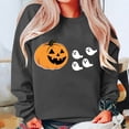 thumbnail image 1 of Tops for Women Long Sleeved Hoodie Round Neck Halloween Printed Loose Sweatshirts 4-Gray S, 1 of 3