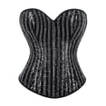 thumbnail image 1 of Tops for Women Plus Size Black Sequin Shapewear Strapless and Chest Hugging Court Corset, 1 of 5