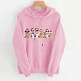 thumbnail image 1 of Tops for Women Plus Size Christmas Print Hooded Printed Sweatshirt Long Sleeved Sweatshirt Womens Blouse Pink XL, 1 of 6
