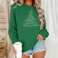 thumbnail image 1 of Tops for Women Plus Size Christmas Printed Long Sleeved Round Neck Hoodless Casual Loose Sweatshirt 1-Green XXL, 1 of 6