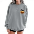 thumbnail image 1 of Tops for Women Plus Size Halloween Printed Round Neck Long Sleeved Sweatshirts,Womens Blouse Gray, 1 of 4