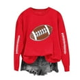 thumbnail image 1 of Tops for Women Rugby Loose Casual Printed Long Sleeved Sweatshirt,Womens Sweatshirts Red, 1 of 4
