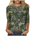 thumbnail image 1 of Tops for Women Sexy Casual Club Tunic Autumn Shirt for Womens 3/4 Sleeve Paisley, 1 of 4