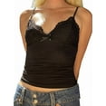 thumbnail image 1 of Tops for Women Sexy- Tank Tops - Y2K Bralette Spaghetti Strap Undershirts Slim Going Out Top Black S, 1 of 6