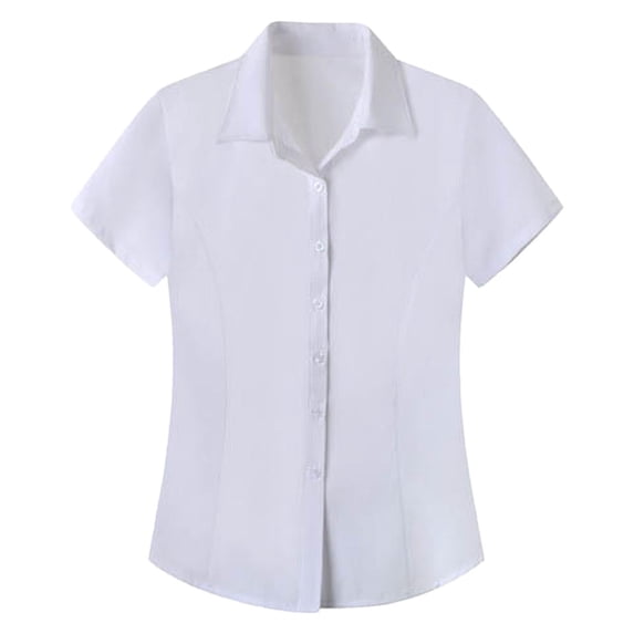 Tops for Women Short Sleeve Elastic Slim Breathable Comfortable Button Down Blouse Shirts for Women