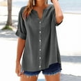 thumbnail image 1 of Tops for Women Short Sleeve Round Neck Casual Summer Loose Tee Shirts Gray XXXL, 1 of 4
