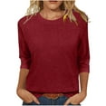 thumbnail image 1 of Tops for Women Short Sleeve Womens Casual Woman Blouse Womens Dressy Tops and Blouses Shirts Women Trendy Casual Top for Women, 1 of 6
