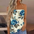 thumbnail image 1 of Tops for Women Sleeveless Floral Printing Tube Strapless Summer Casual T-Shirt Multicolor L, 1 of 5
