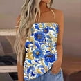thumbnail image 1 of Tops for Women Sleeveless Floral Printing Tube Strapless Summer Casual T-Shirt Multicolor L, 1 of 5