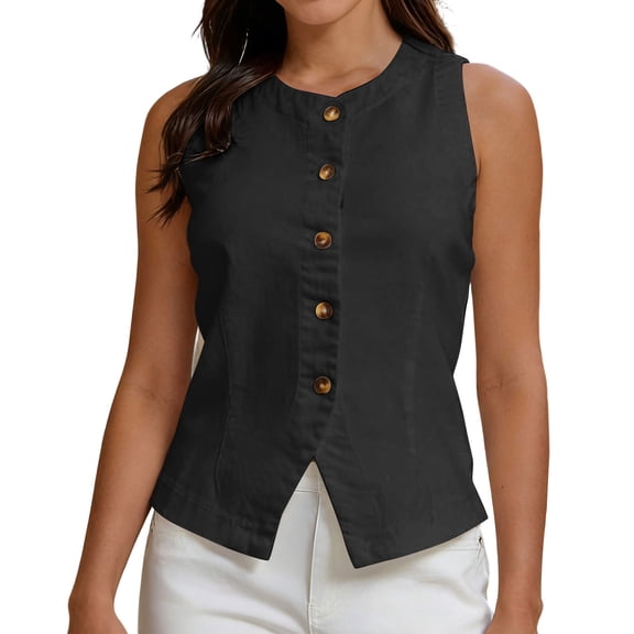 Tops for Women Solid Color Cotton Linen Blazer Style Button Down Top Simple and Stylish Casual yet Professional Perfect for both the Office