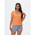 thumbnail image 1 of Tops for Women Summer Casual Ruffle Trim Sleeve Square Neck T Shirts, 1 of 6