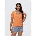 thumbnail image 1 of Tops for Women Summer Casual Ruffle Trim Sleeve Square Neck T Shirts, 1 of 6