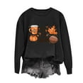 thumbnail image 1 of Tops for Women Thanksgiving Printed Loose Casual Long Sleeved Sweatshirt,Womens Sweatshirts Black, 1 of 4