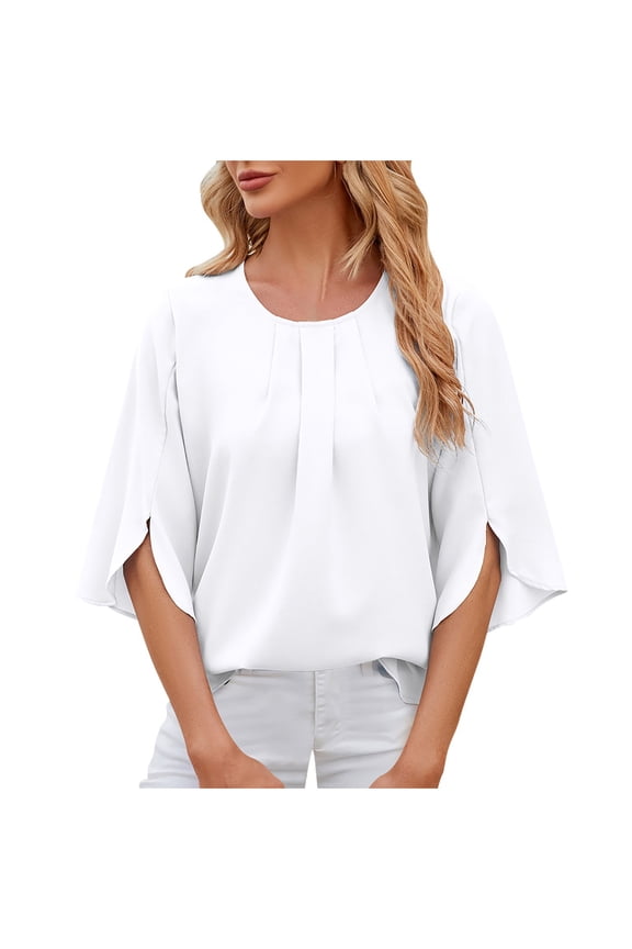 Tops for Women Trendy Going Out Summer Tops With Short Sleeves White Tshirts Shirts Plus Size Blouses Short Sleeve Button Down