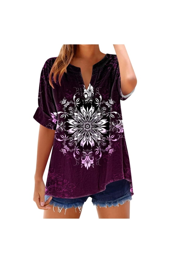 Tops for Women Trendy Going Out Tank Tops Plus Size Cotton Graphic Tshirts Trendy Summer Blouses Plus Size 3 2025