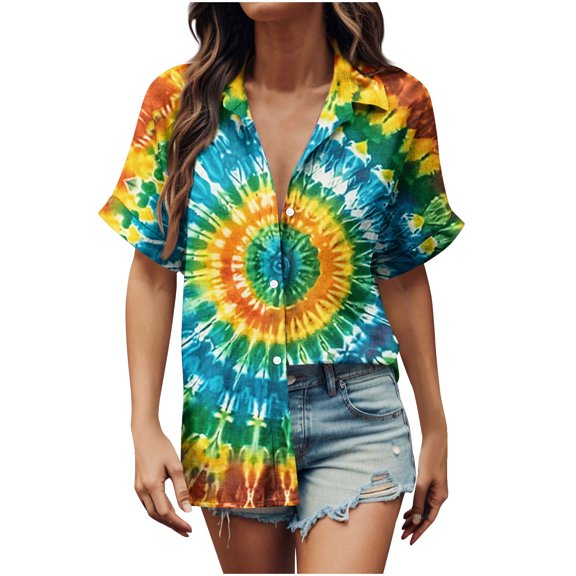 Tops for Women Trendy Going Out Tops Dressy Blouses Lace Dressy Tshirts Shirts Petite Ladies Tops And Blouses Short Sleeve Yellow