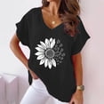 thumbnail image 1 of Tops for Women Trendy Viikei Womens Blouses and Tops Dressy,Women V-neck Print T-Shirts Fashion Comfortable Female Blouses Black XL, 1 of 4