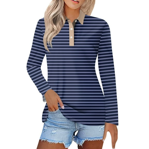 Tops for Women Trendy Women's Fashion Casual Lapel Short Long Sleeve Print Shirt Women's Button Up Tops