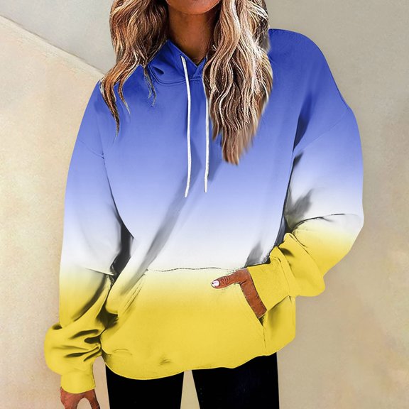 Tops for Women Trendy Women's Fashion Daily Versatile Casual Sweatshirt Pattern Daily Long Sleeve Top