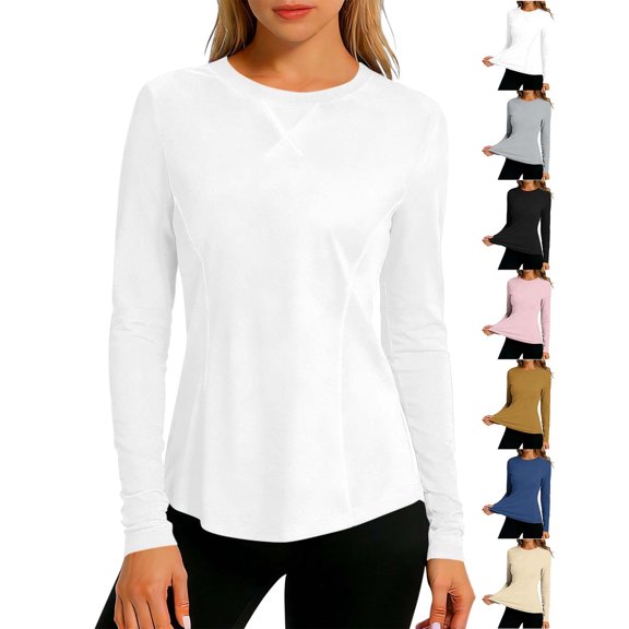 Tops for Women UPF 50+ Long Sleeve Athletic Tops, Ice Silk Quick Dry Sun Shirts for Running & Hiking