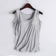 thumbnail image 1 of Tops for Women under $5 Camisole With Chest Pad No Steel Rings Bottom Underwear Yoga Sports Tank Gray S, 1 of 6
