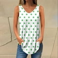 thumbnail image 1 of Tops for Women under $5 Sleeveless Print Tank Tops for Women Summer V Neck T Shirts Trendy Sleeveless Basic Tee Loose Fit 2025 Fashion Green XL, 1 of 5