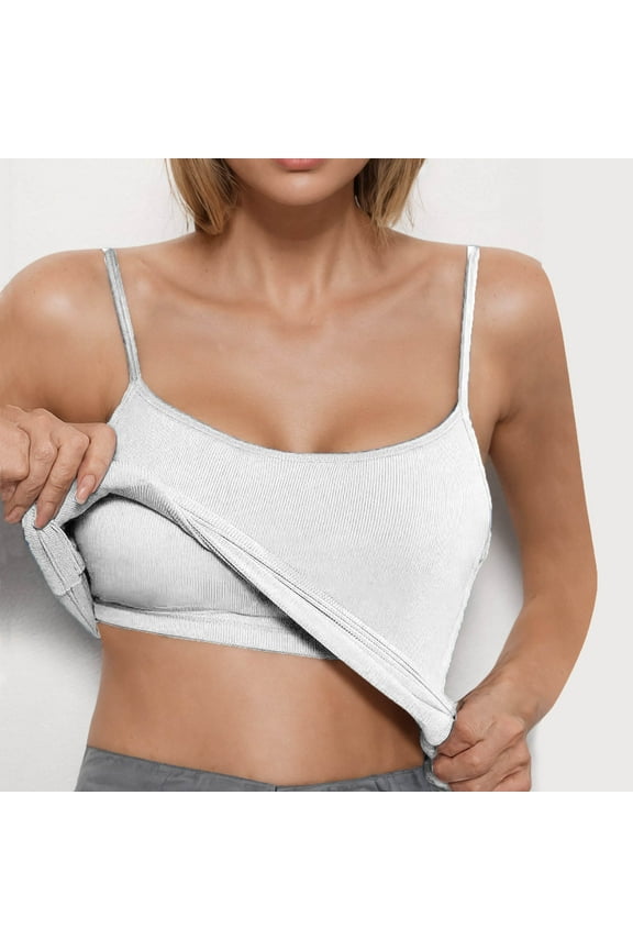 Tops for Women under $5 Sleeveless V-neck with Padded Casual Solid Color Loose Tank Pink XL