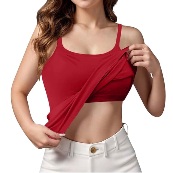 Tops with Built in Bras for Women Sports Cute Cami Workout Camisoles Spaghetti Strap Under Clothes