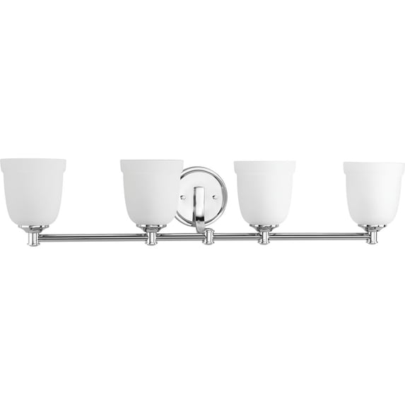 Topsail Collection Four-Light Polished Chrome Etched Parchment Glass Coastal Bath Vanity Light