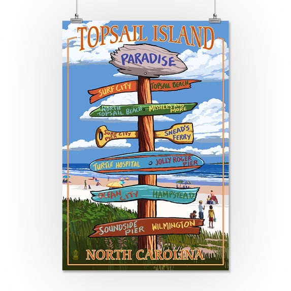Topsail Island, North Carolina, Destination Sign