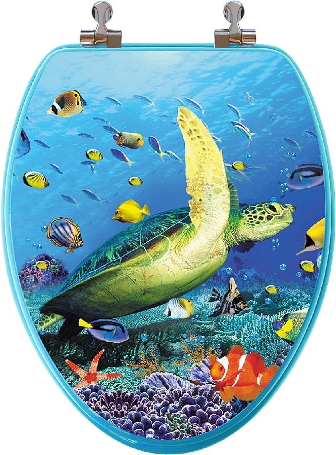 Topseat 3D Ocean Series Elongated Toilet Seat