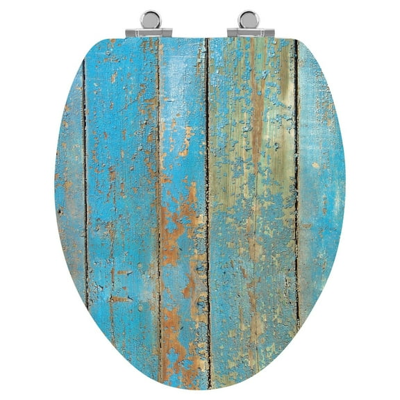 Topseat 6TS2E9902SL Art of Acryl Elongated Toilet Seat - Shabby Chic