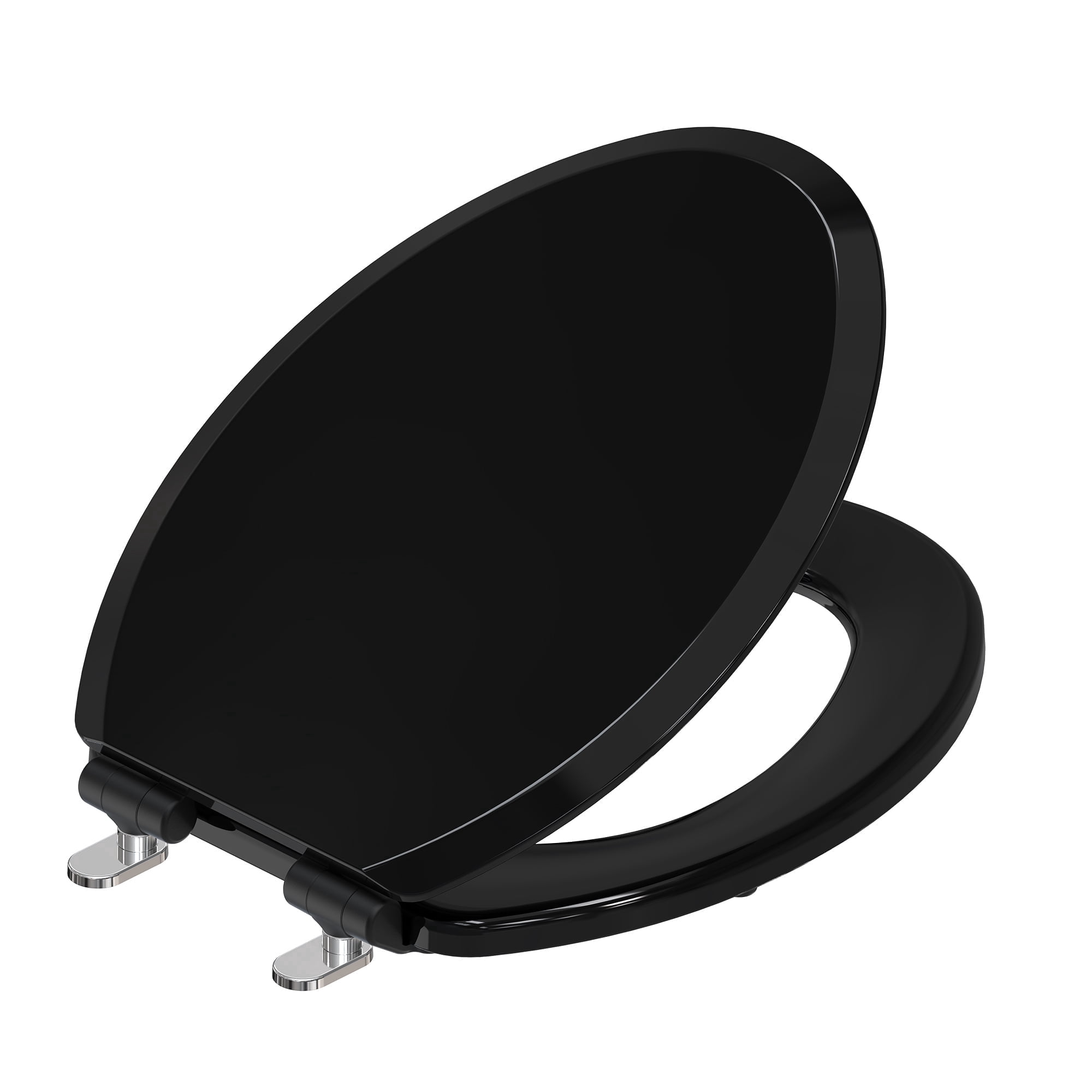 Topseat Pro Elite Heavy-Duty Wood Toilet Seat Elongated, TSPRE999E, Black, Magnetic Quick-Release Easy-Clean and Change, HushMotion Soft Close, StainShield High-Gloss Finish, Arch-Tite Secure Fit