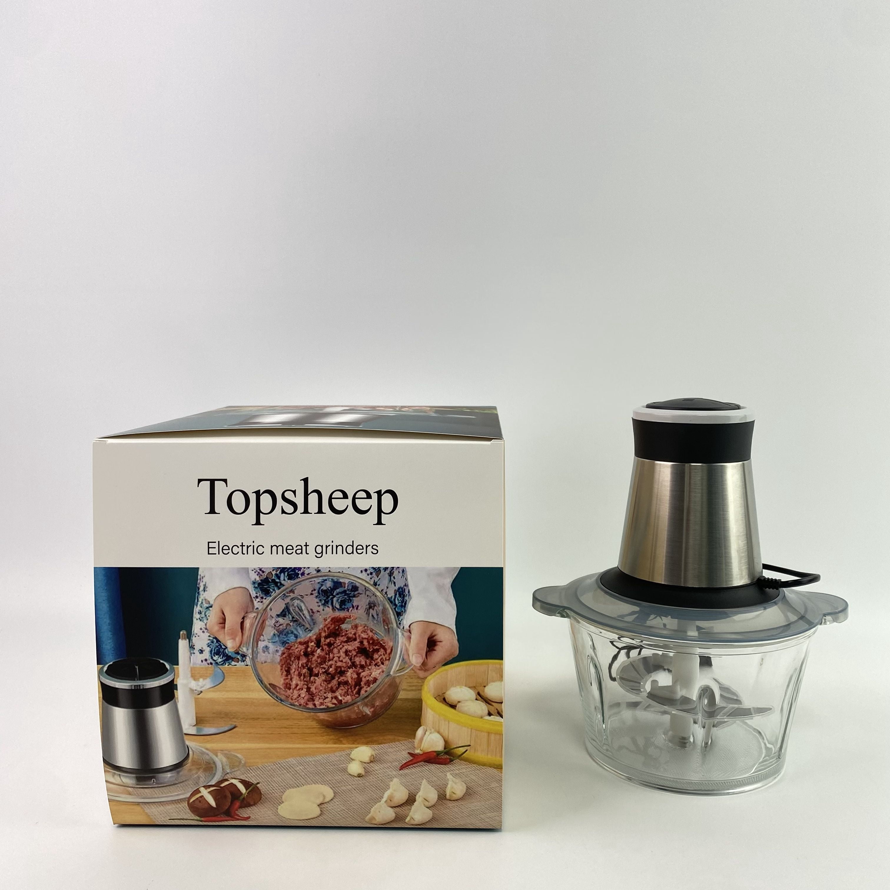 Topsheep Electric meat grinders, mincing, slicing and chopping food, electric,Electric Mini Food Chopper,USB Charging Mini Electric Garlic Chopper,Small Food Processor with Spoon and Brush