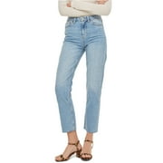 Topshop Womens High Waisted Straight Leg Jeans, Blue, 28