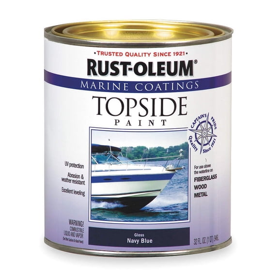 Rust-Oleum Topside Paint, Navy Blue, Alkyd  Interior & Exterior Use, Professional Finish