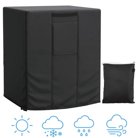Topsome Air Conditioner Cover for Outside, Heavy Duty Waterproof Winter Cover for Outdoor AC Unit, Fits Up to 24 x 24 x 30 Inches, Black