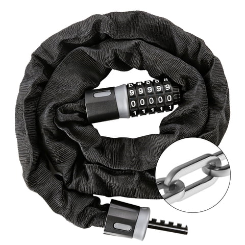 Topsome Bike Lock, 5 Digit Combination Heavy Duty Anti Theft Bike Chain Lock, 4ft Long High Security Bicycle Lock for Bike, Motorcycle, Scooter, Door, Gates, Fences