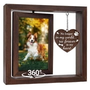 Topsome Pet Memorial Picture Frame, Dog Memorial Gifts for Loss of Dog Cat, 4x6 Rotating Wooden Photo Frame, Pet Loss Sympathy Bereavement Remembrance Keepsake Gift for Pet Lovers