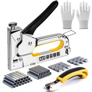 Topsome Upholstery 4 in 1 Staple Gun Heavy Duty with 4000 Staples, Staple Remover and Gloves, Manual Adjustment Stapler Gun for Wood, Crafts, Wall, Arts, DIY, D