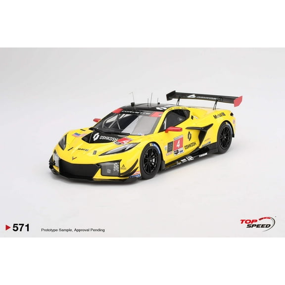 Topspeed Chevrolet Corvette C8 Z06 GT3.R #4 Corvette Racing by Pratt Miller Motorsports 2024 IMSA Daytona 24hrs Yellow 1:18