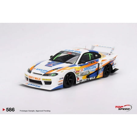Nissan LB-Super Silhouette S15 SILVIA #555 Yukio Fausto "Formula Drift Japan" (2023) 1/18 Model Car by Top Speed