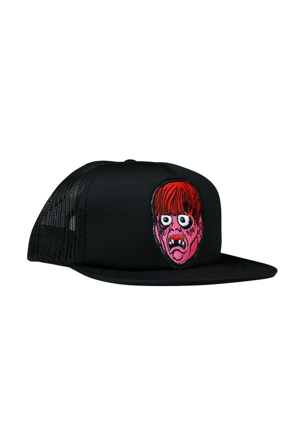 Horror Creep Beat Patch Snapback Trucker Hat Black