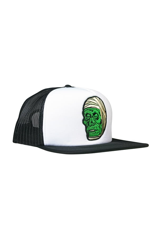 Horror Mummy Patch Snapback Trucker Hat White