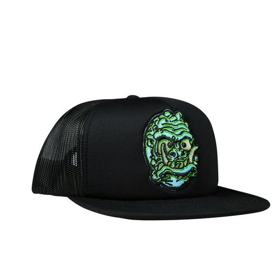 Topstone Horror Saber Toothed Space Man Patch Snapback Trucker Hat Black