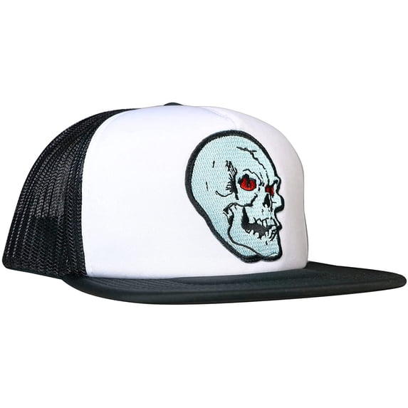 Topstone Horror Skull Patch Snapback Trucker Hat White