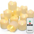 thumbnail image 1 of Topstone tea lights candles with Remote and Timer ,Flameless Candle,Long Lasting Electric Candles,Battery Operated led candles for Wedding,,Chsirstmas ,Halloween Decoration ,Warm White ,Pack of 12, 1 of 8