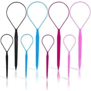 Topsy Tail Hair Tool Set, Ponytail Maker Loop Styling Tools, 2 Sizes, Multicolor, 8 count