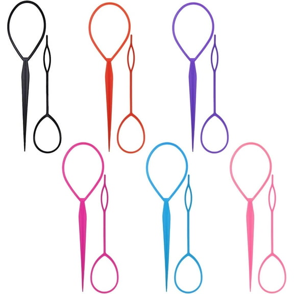 Topsy Tail Hair Tool for Women Girls,12 Pcs French Plait Hair Braiding Tool Tail Loop French Braid Loop Tool Topsy Tail Kit French Braid Styling Tool Pony Tail Tool for Hair Styling Ponytail